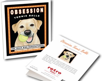 Labrador Cards  "Obsession Yellow Lab" 6 Small Greeting Cards by Krista Brooks