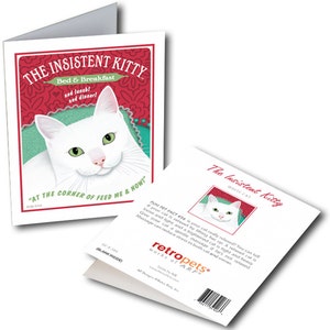 Cat Art "Insistent Kitty" 6 Small Greeting Cards by Krista Brooks - GCF-105