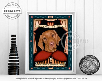 Vizsla Art, Dog Wall Art, Dog Decor, Perpetual Motion, Kitchen Decor, Vizsla, Dog Art Print, Dog Lover Gift, Velcro Dog, UNFRAMED