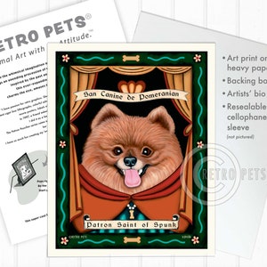 Pomeranian Art, Dog Wall Art, Dog Decor, Spunk, Pomeranian, PomPom Art, Dog Art Print, Kitchen Decor, PomPom, UNFRAMED image 3