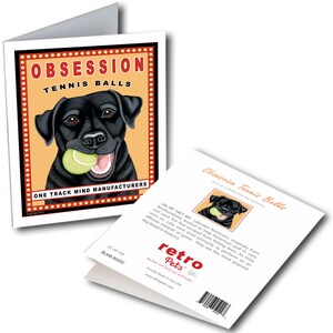 Labrador Cards  &quot;Obsession Black Lab&quot; 6 Small Greeting Cards by Krista Brooks