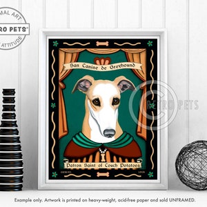 Greyhound Art, Dog Wall Art, Dog Decor, Couch Potatoes, Kitchen Decor, Dog Illustration, Dog Art Print, Greeting Cards, UNFRAMED