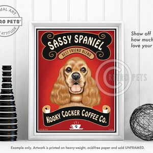 Cocker Spaniel Art, Dog Wall Art, Dog Decor, Dog Illustration, Kitchen Decor, Dog Art Print, Greeting Cards, UNFRAMED print