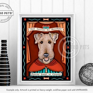 Airedale Art, Dog Art, Dog Lover Gift, Airedale Gift, Airedale Ale, Airedale Terrier Gift, Dog Decor, Dog Wall Decor, Saint, UNFRAMED