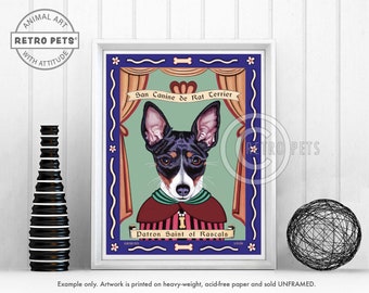 Rat Terrier Art, Dog Wall Art, Dog Decor, Kitchen Decor, Rat Terrier Art, Terrier Art Print, Dog Art Print, Dog Lover Gift, UNFRAMED