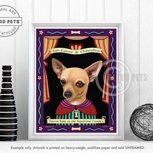 Chihuahua Art, Dog Wall Art, Napoleonic Complex, Dog Decor, Dog Illustration, Greeting Cards, UNFRAMED print