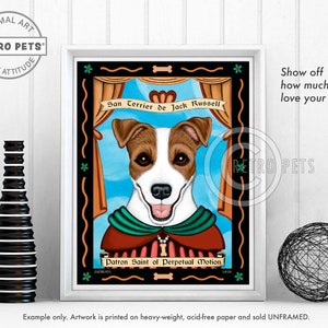 Jack Russell Terrier Art, Dog Wall Art, Dog Decor, Perpetual Motion, Kitchen Decor, Art Print image 1