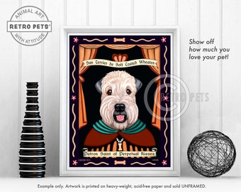 Wheaten Terrier Art, Dog Wall Art, Dog Decor, Perpetual Kisses, Kitchen Decor, Dog Art Print, Dog Lover Gift, UNFRAMED