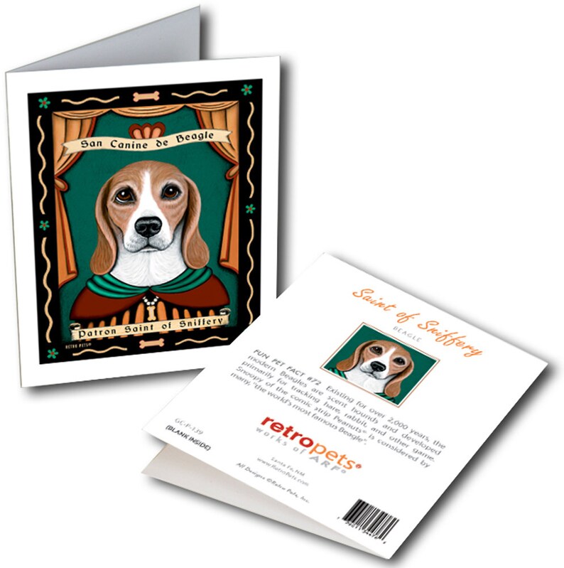 Beagle Art Saint of Sniffery 6 Small Greeting Cards by Krista Brooks