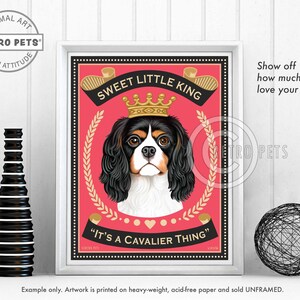 Cavalier King Charles Spaniel, Dog Wall Art, Cavalier Art, Dog Decor, Dog Illustration, Greeting Cards or UNFRAMED print