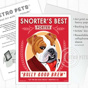 Bulldog Art English Bulldog Dog Wall Art Dog Decor Bar - Etsy