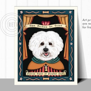 Bichon Frise Art, Dog Wall Art, Powder Puffs, Kitchen Decor, Dog Illustration, Bichon Frise Art, UNFRAMED image 2