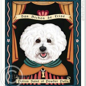 Bichon Frise Art, Dog Wall Art, Powder Puffs, Kitchen Decor, Dog Illustration, Bichon Frise Art, UNFRAMED image 4