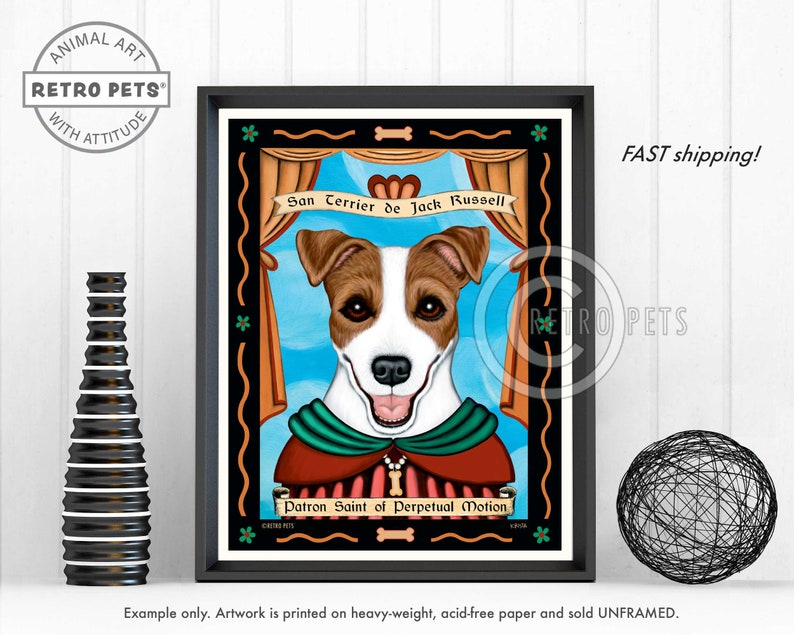 Jack Russell Terrier Art, Dog Wall Art, Dog Decor, Perpetual Motion, Kitchen Decor, Art Print image 3