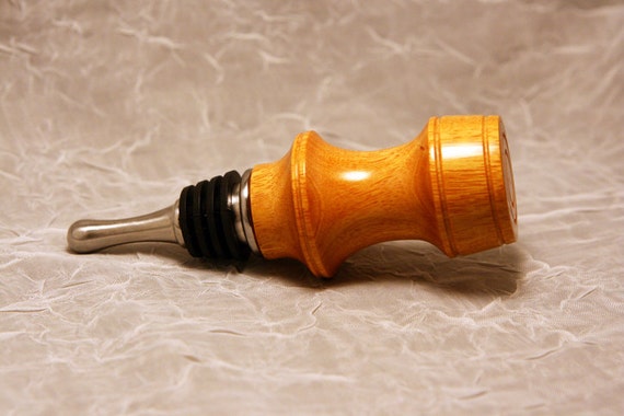 Red mallee burl hand turned bottle stopper Choice of stainless steel base