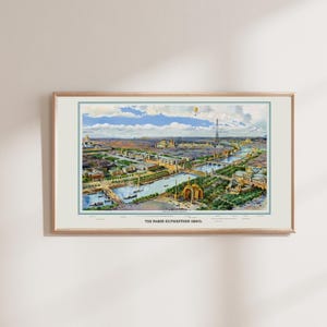 Vintage Frame TV Illustrationsdruck von Paris. Digitaler Download für Samsung Frame TV. Lebhafter Druck aus dem Paris des 19. Paris im Frühling.