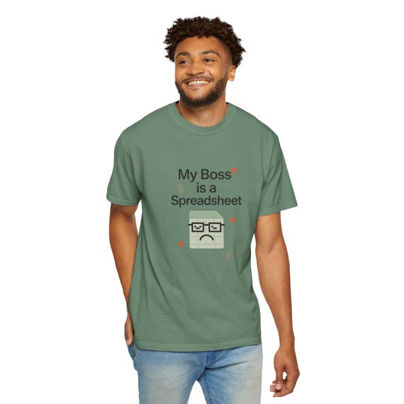 Funny Boss T-shirt, My Boss is a Spreadsheet Tee, Humorous Office