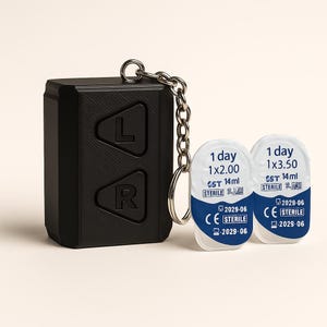 Contact Lens Keychain - Emergency Spare Lens Holder - Contact daily Lens Storage - Contact Lenses Travel Case