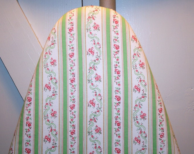 Vintage Ticking Ironing Board Cover Lovely Bright Green Etsy
