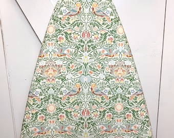 William Morris Bird Design Ironing Board Cover | Fits Boards To 18 inches Wide | Adjustable Elastic Edge | Garden and Nature Inspired