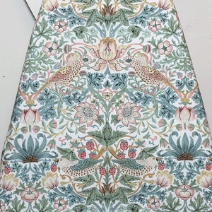 Strawberry Thief Ironing Board Cover William Morris Design in Sage, Pink & Teal on White Elastic Edge Fits Boards To 18 inches Wide 画像 5