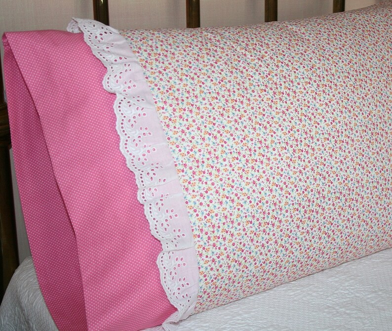 Pink Pillowcases Set of 2 Vintage Style Tiny Flowers & Etsy