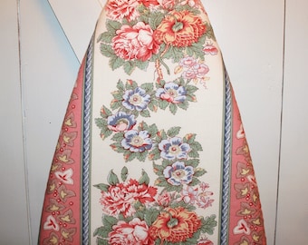 Laura Ashley Roses & Cottage Flowers Ironing Board Cover | Flowers in Coral, Blue, and Sage Green | Fits Boards to 18 Inches Wide