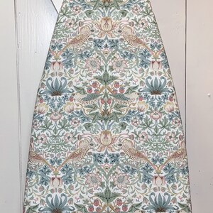 Strawberry Thief Ironing Board Cover William Morris Design in Sage, Pink & Teal on White Elastic Edge Fits Boards To 18 inches Wide image 6