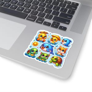 Pegatinas troqueladas de animales adorables y divertidas, resistentes al agua, divertidas para niños, útiles escolares, decoración para portátiles, ideas para regalos