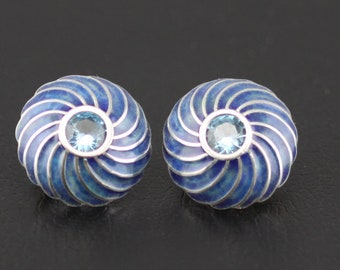 Enamel sterling silver earrings.