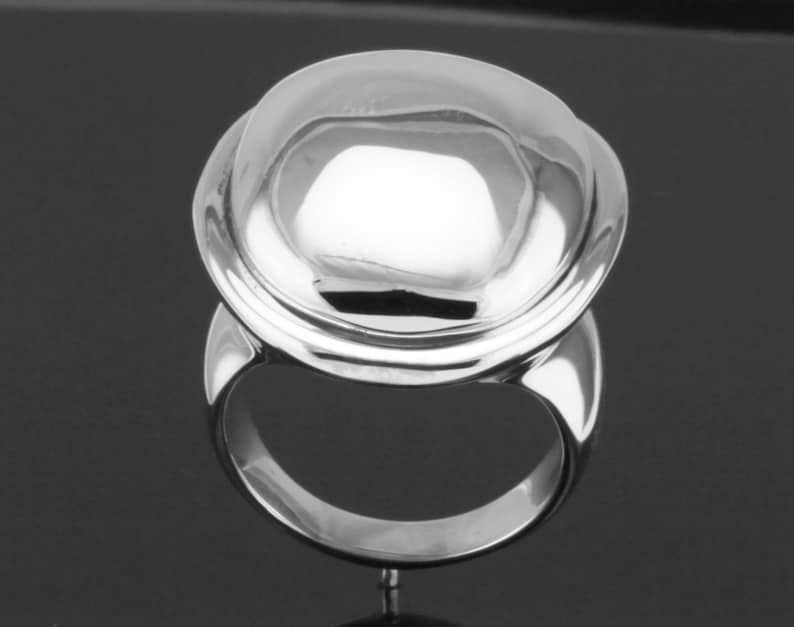 All Sterling Silver Dome Ring Etsy