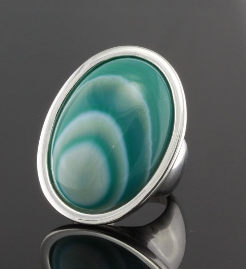 Large Oval Gemstone Sterling Silver Ring image 4