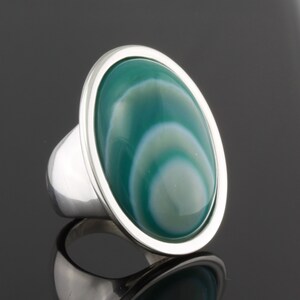 Large Oval Gemstone Sterling Silver Ring image 2