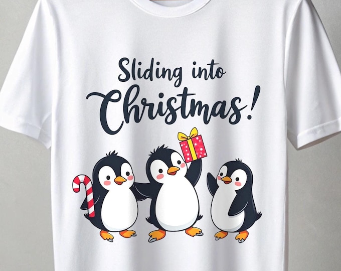 Sliding Into Christmas, Penguin Christmas, Winter Christmas, North Pole Xmas, Christmas png, Coquette Christmas, Holiday Vibes, png, sticker