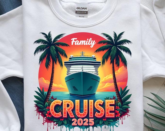 Family Cruise 2025 T-Shirt, Cruise Vacation Tee, Tropical Cruise Shirt, Matching Cruise Shirts, Family Trip T-Shirt, Cruise Apparel