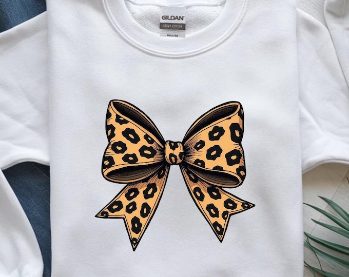 Leopard Print Bow PNG Digital Download, Cheetah Print Coquette Bow Clipart for Shirts, Sublimation Design, PNG File Only