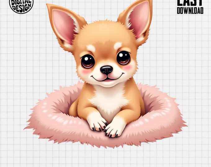 Cute Chihuahua T-Shirt, Puppy Dog Tee, Pet Lover Gift, Cartoon Chihuahua, Funny Dog Shirt, Digital Download Design