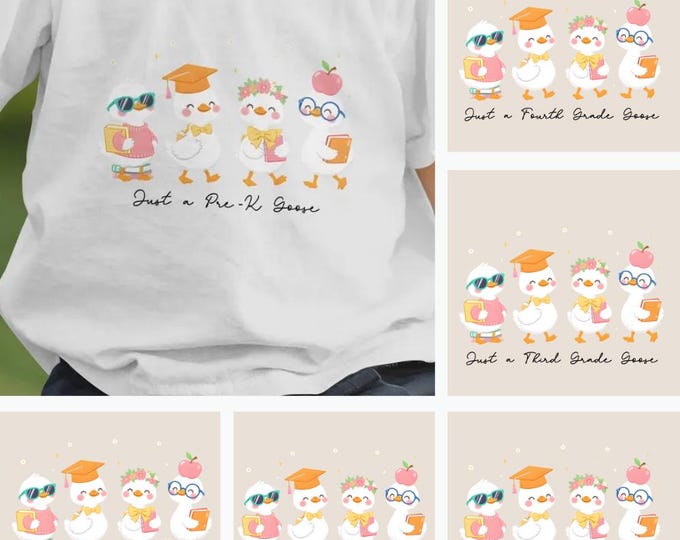 Back to School Ducks T-Shirt, Cute Animal Shirt, Teacher T-Shirt, Graduation Gift, Book Lover Tee, Duck T-Shirt, Pre-k 1st/2nd/3rd/4th Grade