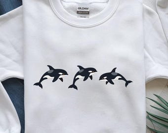 Cute Orca Whale PNG, Cartoon Clipart, Sea Life T-Shirt Design (Digital Download)