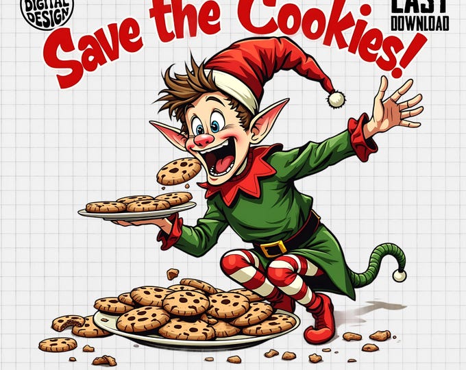 Save The Cookies Elf T-Shirt, Funny Elf Shirt, Holiday Apparel, Christmas Elf Shirt, Cookie Lover Gift, Festive Top, Elf Graphic Tee