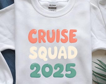 Cruise Squad 2025 PNG: Design coordinato per maglietta da vacanza in famiglia (download digitale)