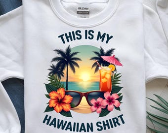 Tropical Hawaii Shirt Design PNG: Summer Beach Vacation Sublimation (Digital File)
