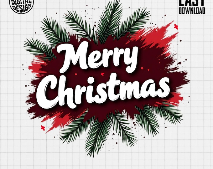 Merry Christmas T-Shirt, Holiday Shirt, Christmas Gift, Festive Tee, Winter Apparel, Christmas Pine Tree Shirt, Digital Product