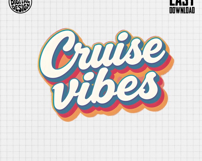 Cruise Vibes T-Shirt, Retro Design, Vacation T-Shirt, Summer T-Shirt, Trendy Apparel, Gift Idea, Digital Item