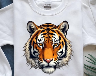 Fierce Tiger Head PNG: Bold Animal T-Shirt Design (Digital Download)