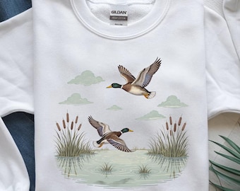 Flying Mallard Duck PNG: Vintage Wildlife Sublimation Art (Digital Download)