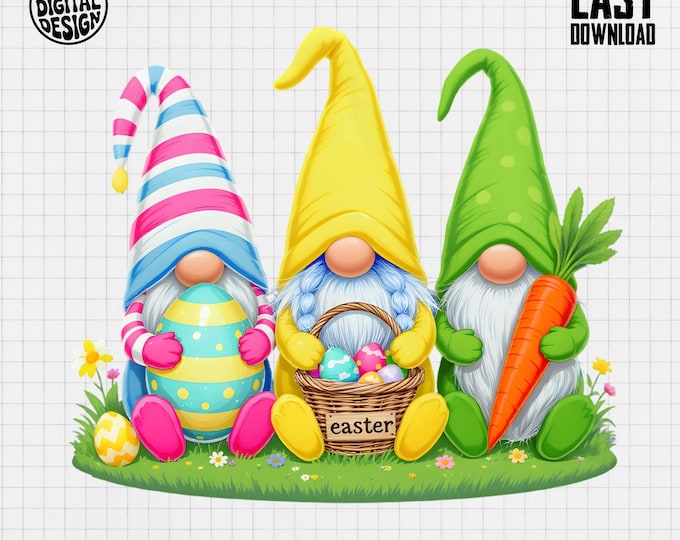 Easter Gnomes T Shirt Design, Spring Gnomes, Holiday Gnomes T Shirt, Cute Gnomes Shirt Design, Digital Download, Graphic Tee