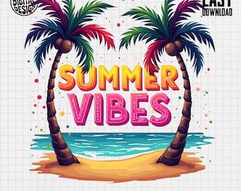 Summer Vibes T-Shirt: Tropical Palm Tree Beach Design