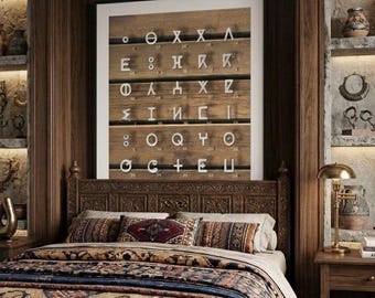 Póster del alfabeto amazigh, arte mural para el aprendizaje del idioma bereber, lámina educativa Montessori, decoración de la cultura del norte de África, descarga digital.