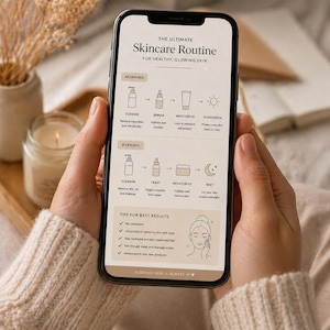Skincare Routine Infographic Bundle, Aesthetic Beauty Guide,Daily Skin Care Chart,Printable PDF,Minimalist Skincare Planner,Digital Download